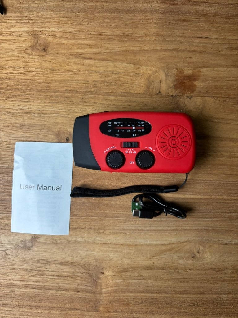 Noodradio met zonnepaneel en handzwengel - nieuw, Caravans en Kamperen, Ophalen of Verzenden, Nieuw