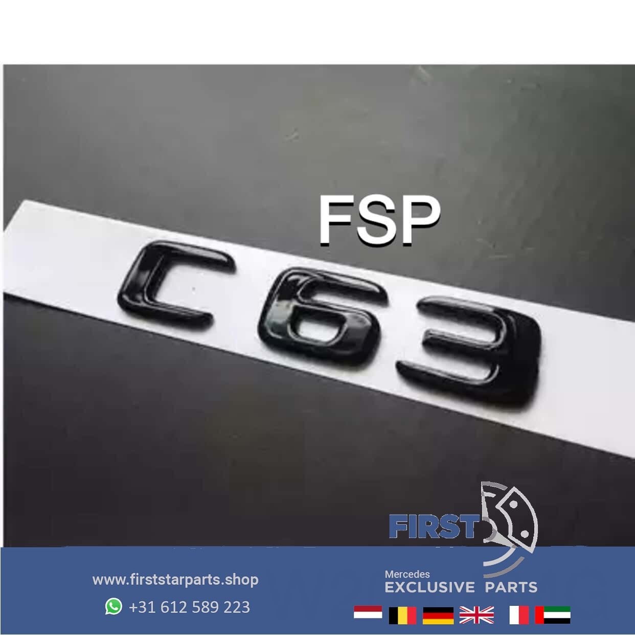 W204 W205 C63 kofferbak LOGO ZWART EMBLEEM Mercedes C Klasse, Arrière, Utilisé, -, -