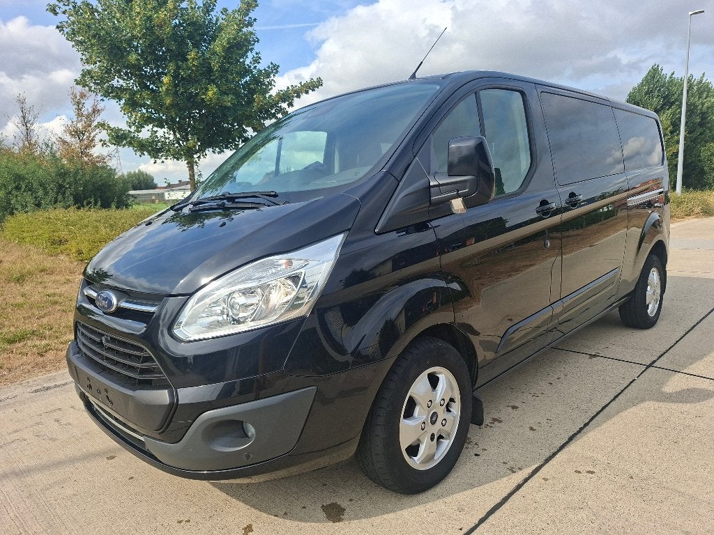 Ford transit custom dubbel cabine L2, Auto's, 4 cilinders, Elektrische ramen, Leder en Stof, Zwart