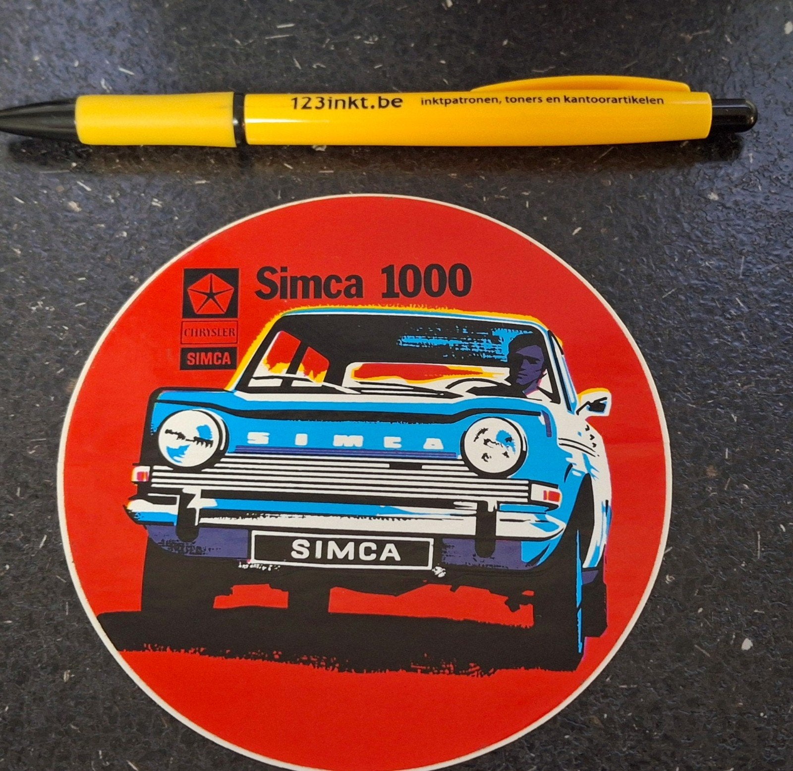Autocollant vintage de la marque Simca 1000, Collections, Enlèvement ou Envoi, Comme neuf, Voiture ou Moto