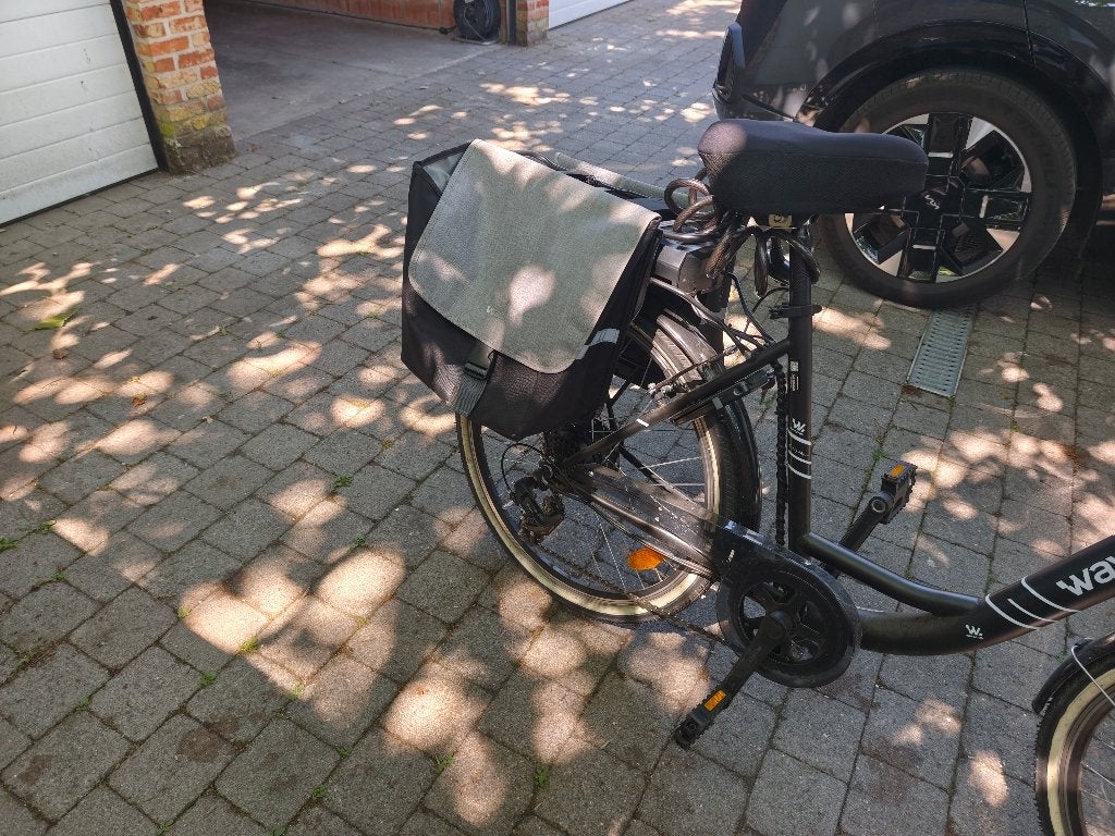 Electrische fiets zwart, Gebruikt, Velgrem, Versnellingen, 50 tot 53 cm