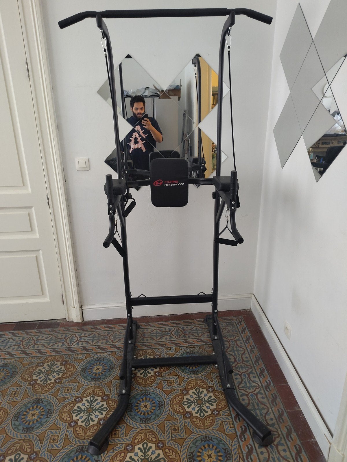Multifunctioneel trainingsstation – optrekken, dips en buiks, Sport en Fitness, Ophalen, Zo goed als nieuw, Armen, Oprekstang