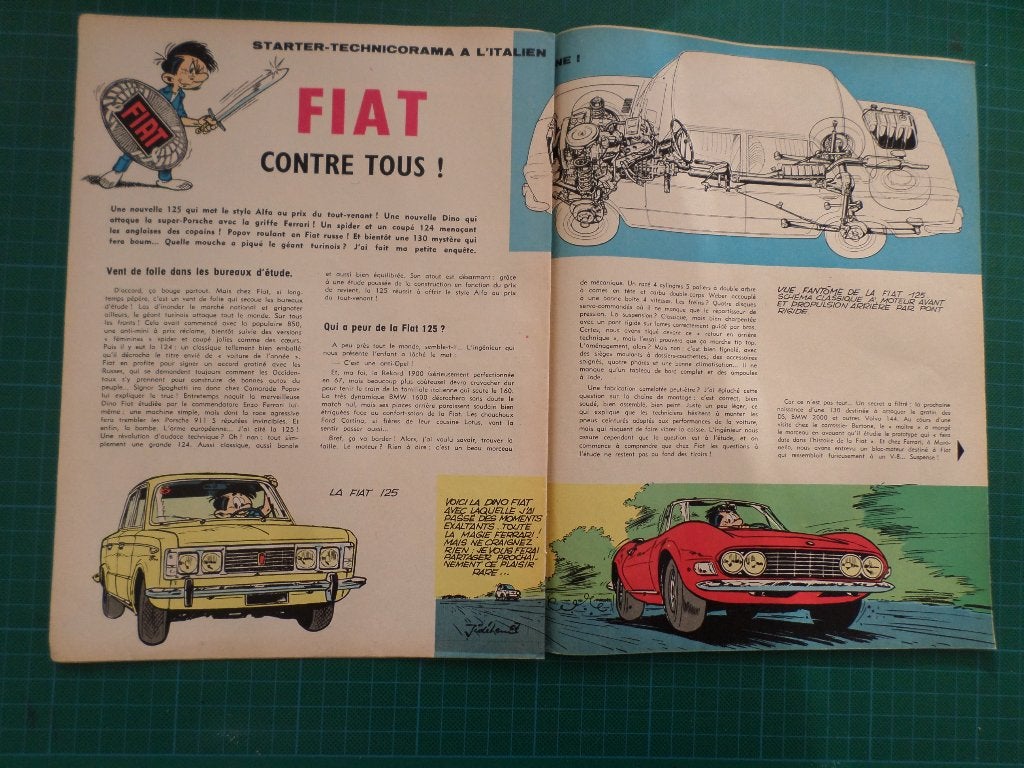 Fiat 125 / Fiat Dino - publicité papier - 1967, Collections, Marques & Objets publicitaires, Enlèvement ou Envoi, Utilisé, Autres types