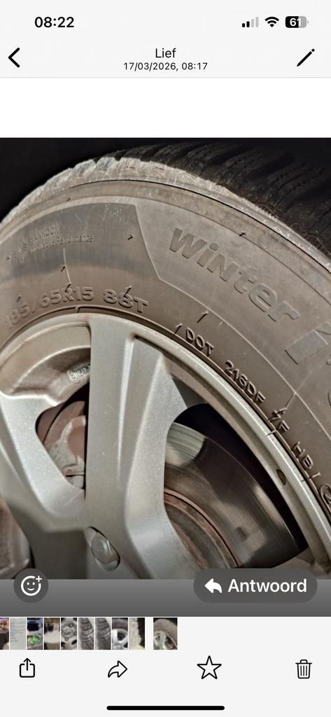 4 winterbanden met aluminium velgen Ford Fiesta, Ophalen, Gebruikt, Velg(en), Winterbanden
