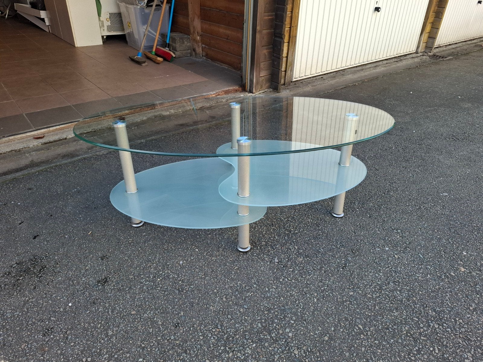 Salontafel glas, Huis en Inrichting, Ophalen, Zo goed als nieuw, Glas