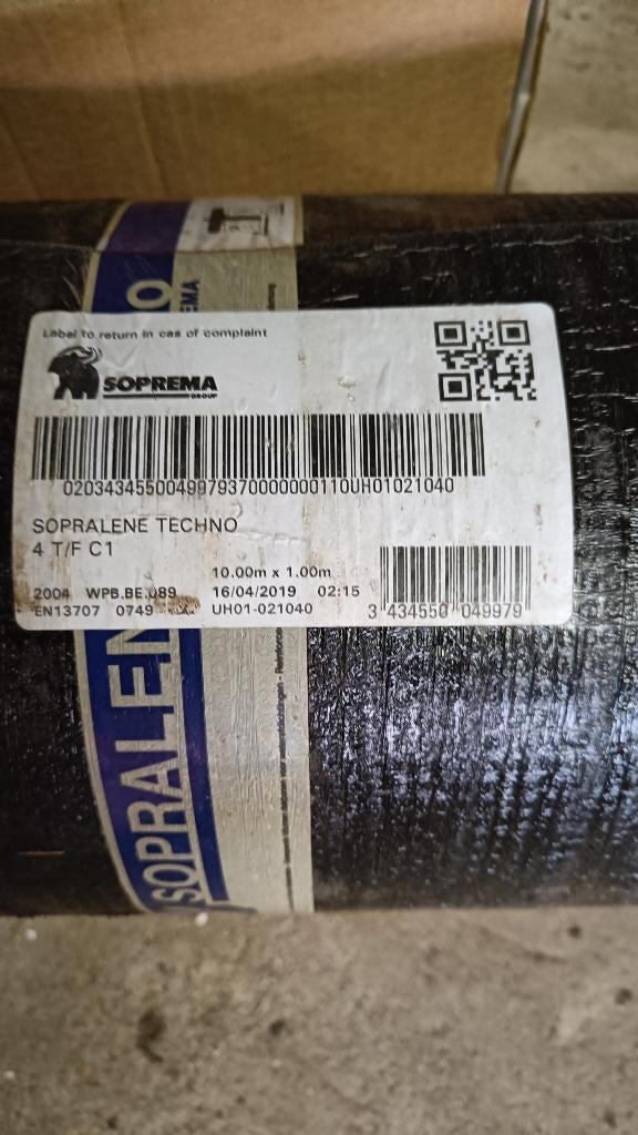 Roofing, Doe-het-zelf en Bouw, Ophalen, Nieuw, Minder dan 4 cm, 10 tot 15 m²