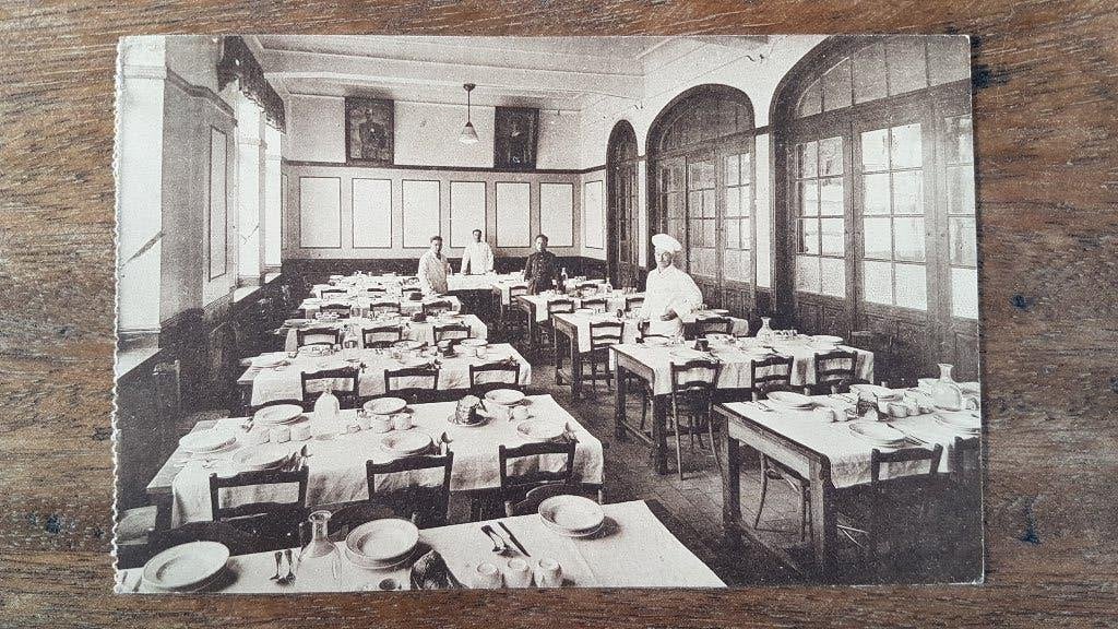 Postkaart Vilvoorde Vilvorde Regiment Kazerne Eetzaal, Verzamelen, Ophalen of Verzenden, 1920 tot 1940, Gelopen, Vlaams-Brabant