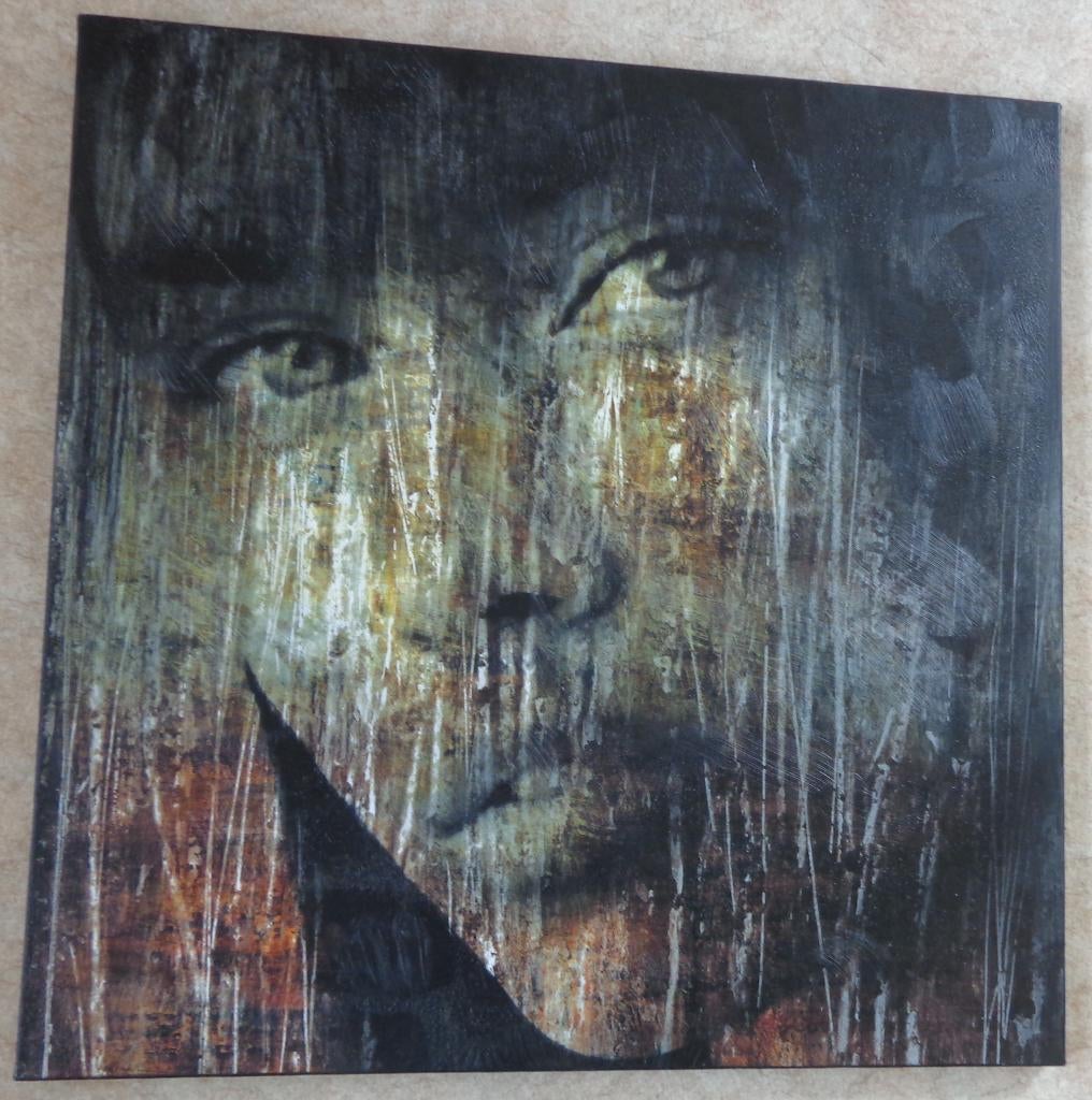 JOHN WYSOCKY / VROUWENGEZICHT / OLIEVERF / 80x80cm / CHASSIS, Enlèvement