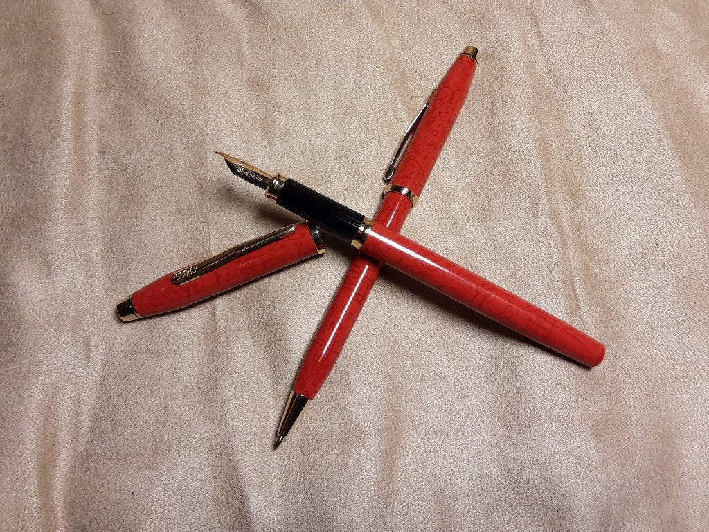 Cross Century II Cardinal Red/Gold set FP/BP, Pennenset, Cross, Nieuw, Met doosje