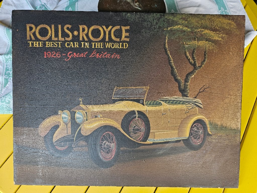 Rolls Royce pub houten plaat, Ophalen of Verzenden