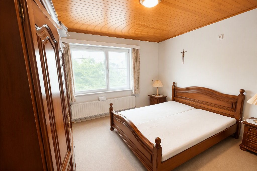 bed, Huis en Inrichting, Ophalen, Overige materialen, Gebruikt, Bruin