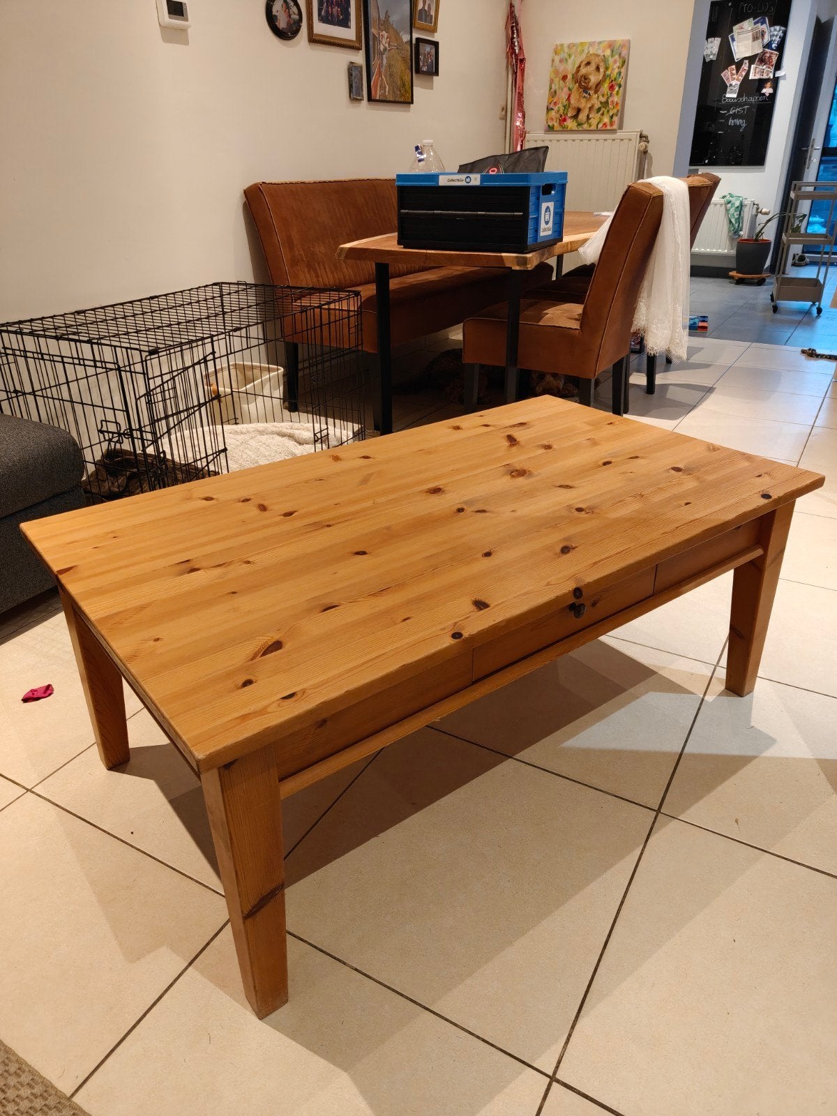 Houten salontafel, Ophalen