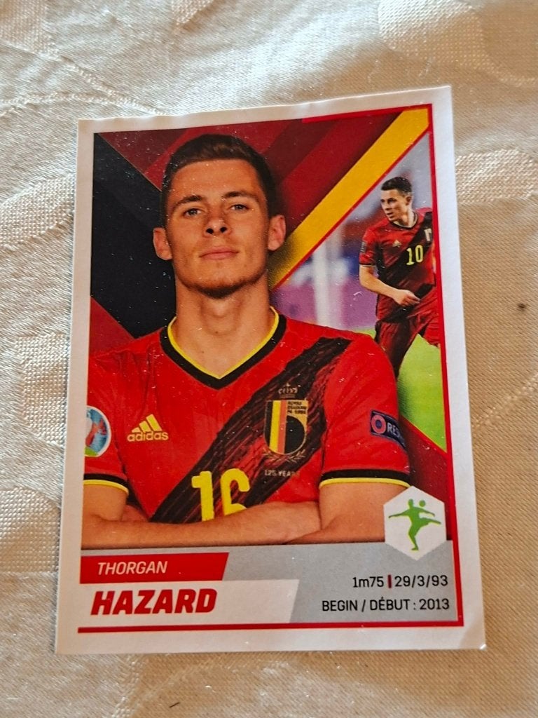 Panini/Sticker/Thorgan Hazard/Rode Duivels/Carrefour, Verzamelen, Ophalen of Verzenden, Poster, Plaatje of Sticker