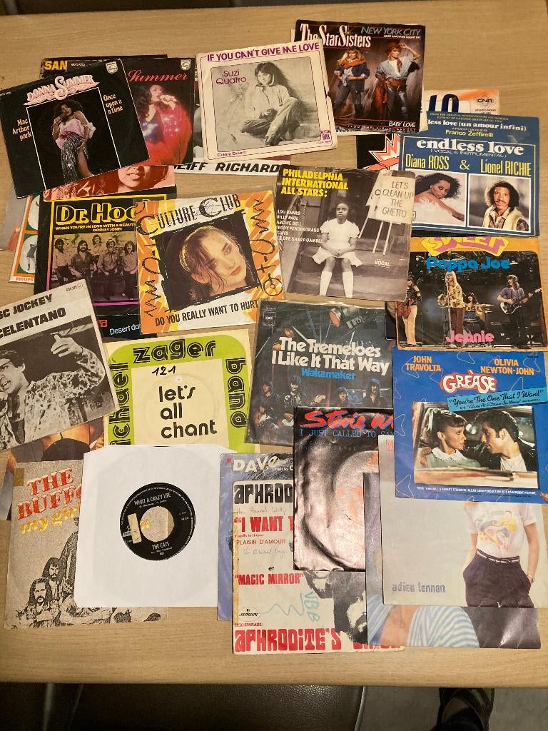 Lot 50-tal singles, Cd's en Dvd's, Gebruikt, 7 inch, Single, Ophalen of Verzenden