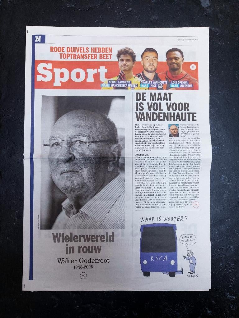 Walter Godefroot 1943-2025, Verzenden, Zo goed als nieuw, Sport en Vrije tijd