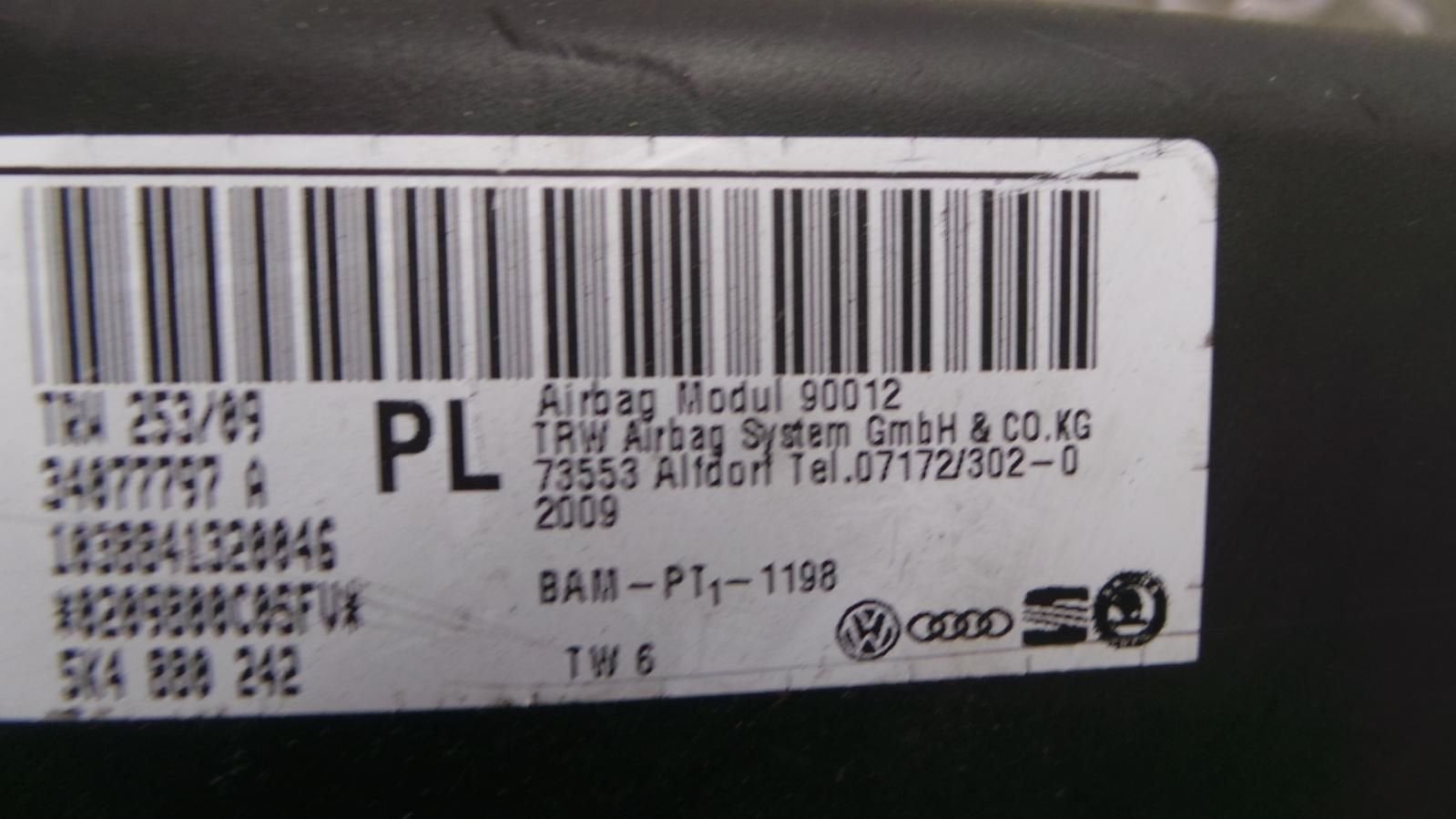 VOLKSWAGEN GOLF AIRBAG RECHTS 2009, Auto-onderdelen, Ophalen of Verzenden, Gebruikt, Stiba lid
