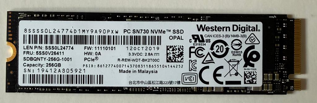 Ssd NVMe  256 GB, Computers en Software, Harde schijven, Ophalen of Verzenden, Zo goed als nieuw