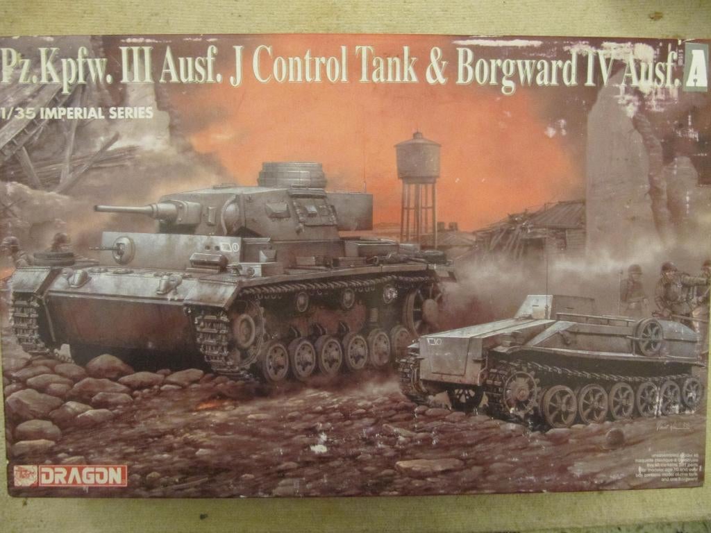 Dragon Pz.III Ausf.III & Borgward IV Ausf.A 1/35, Autres marques, Tank, Comme neuf, 1:32 à 1:50