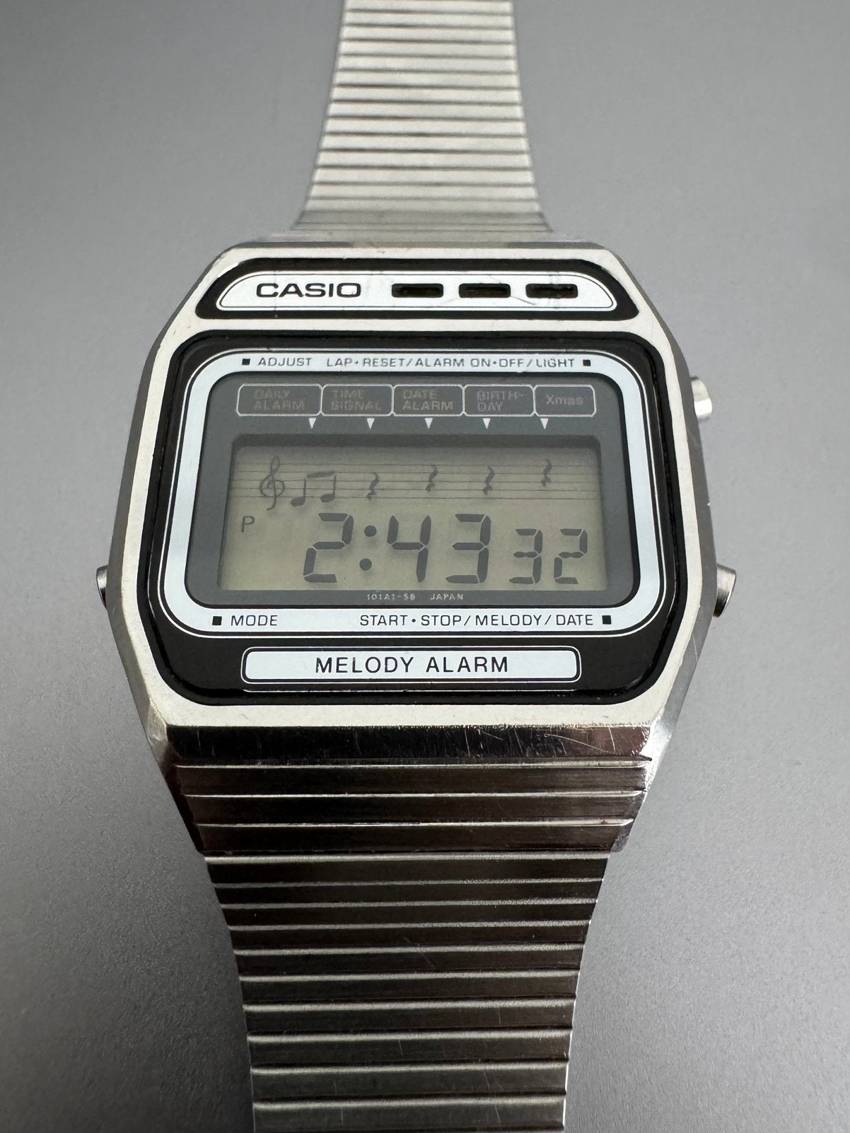 Casio Melody Alarm H105 horloge (module 82) Japan — 1980, Ophalen of Verzenden, Gebruikt