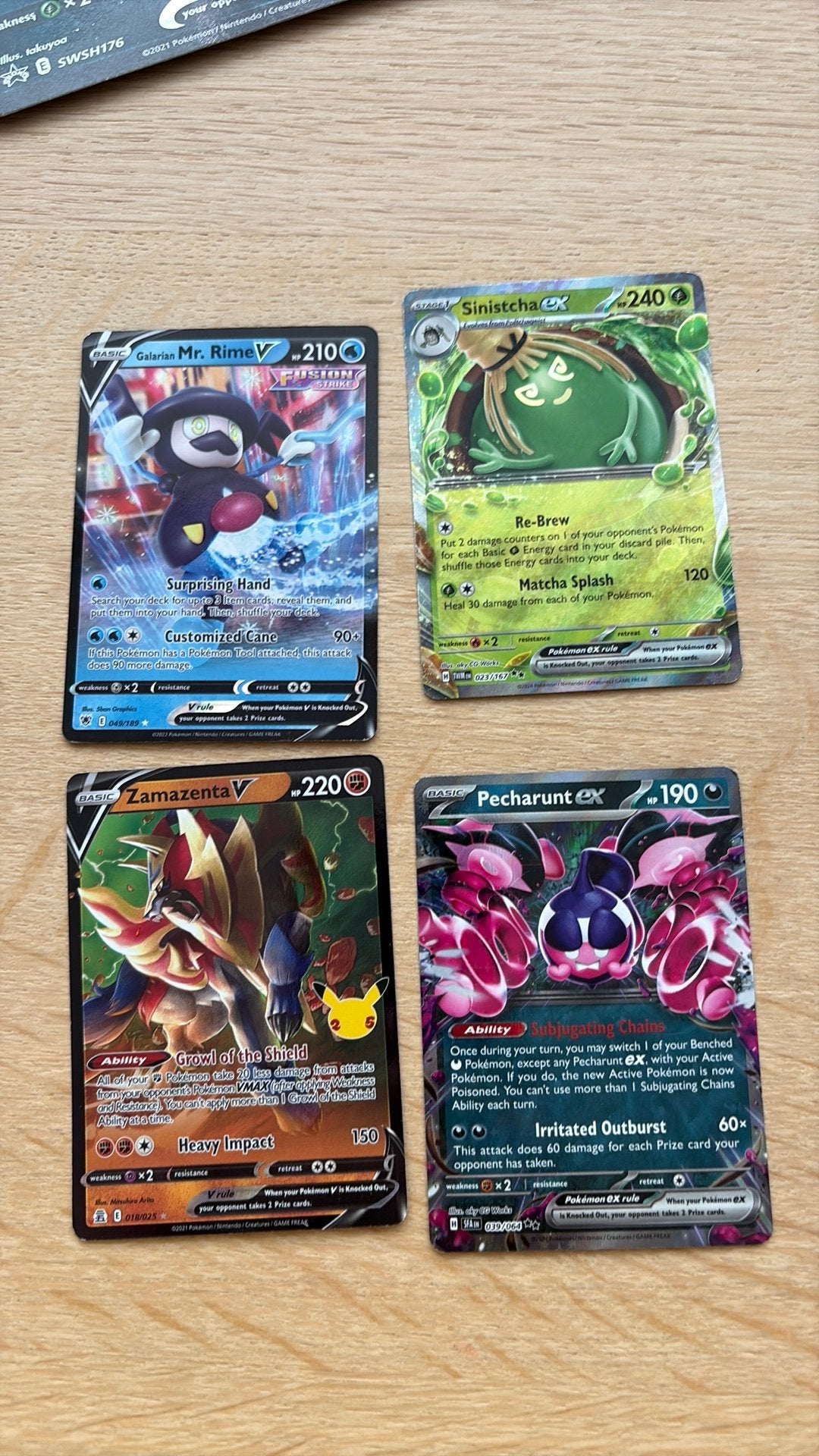 4 cartes Pokémon, Enlèvement, Comme neuf
