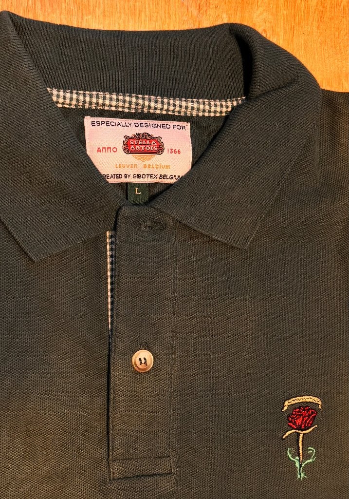 Stella Artois bier uniek t-shirt / polo piqué kaki, nieuw!, Ophalen of Verzenden, Nieuw, Kleding, Stella Artois