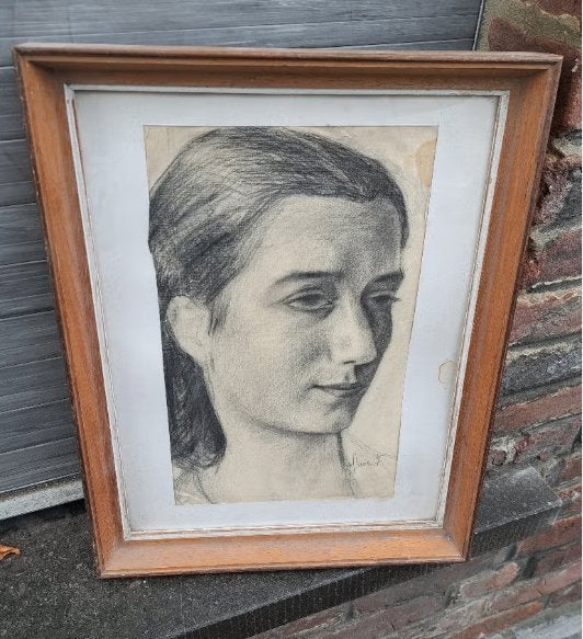 Dessin femme signe michel stievenart, Enlèvement ou Envoi, Dessin
