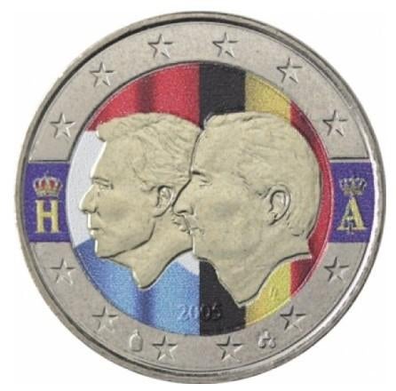 2 euro België 2005 Economisch Verdrag gekleurd, Ophalen of Verzenden, België, 2 euro