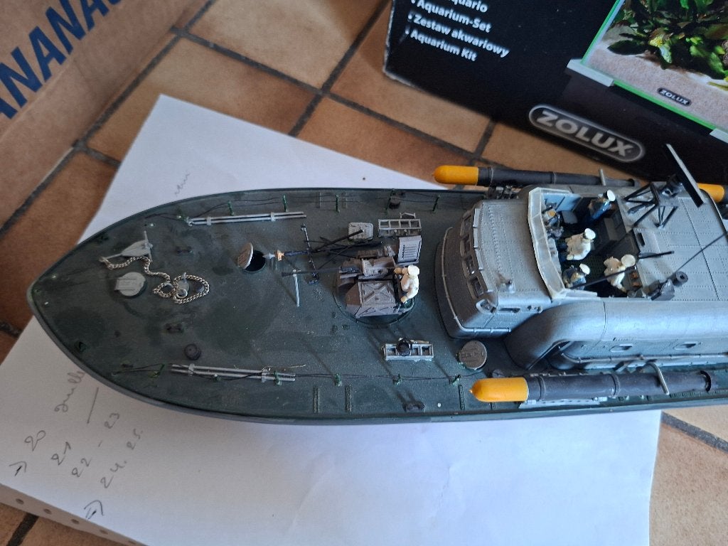 Bateau militaire RC type PT Boat (Patrouilleur) - Motorisé, Ophalen, Gebruikt, 1:32 tot 1:50, Overige merken