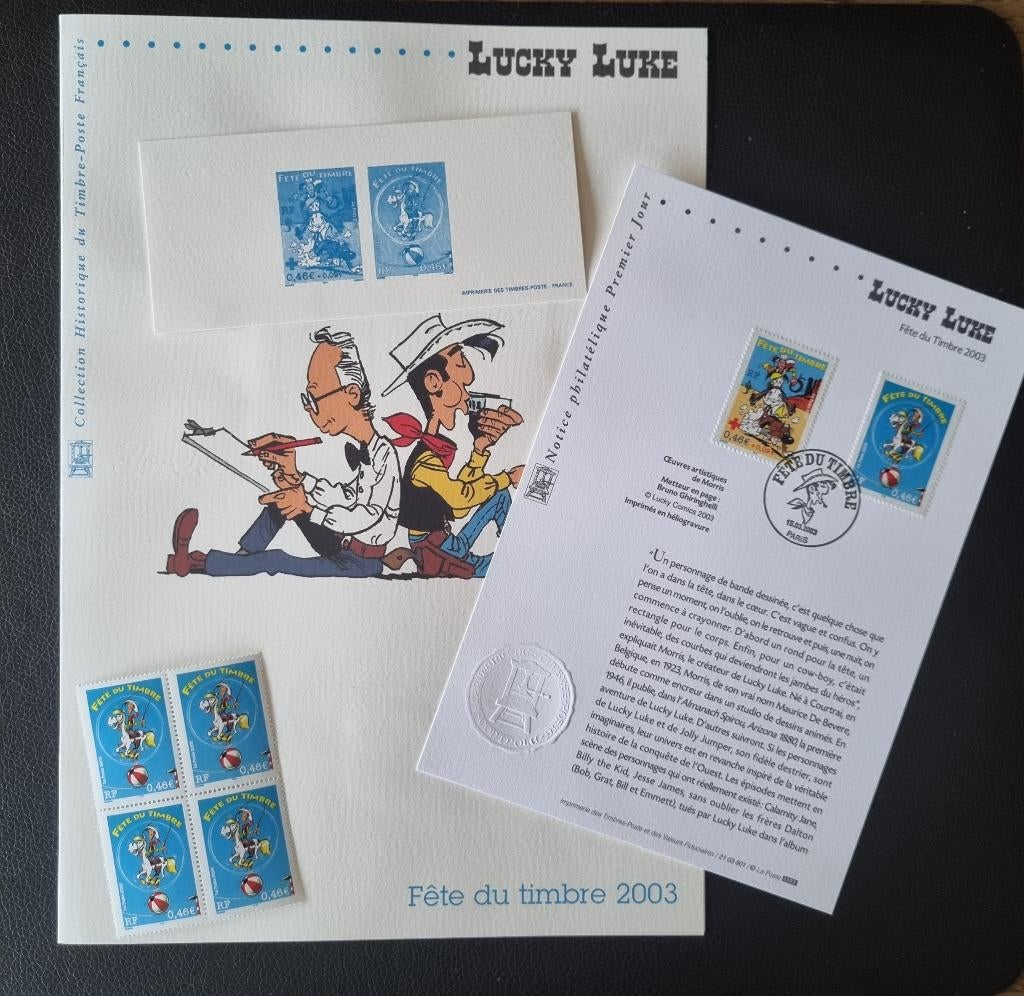 Lucky Luke Fête du timbre France Lot complet 2003, Envoi