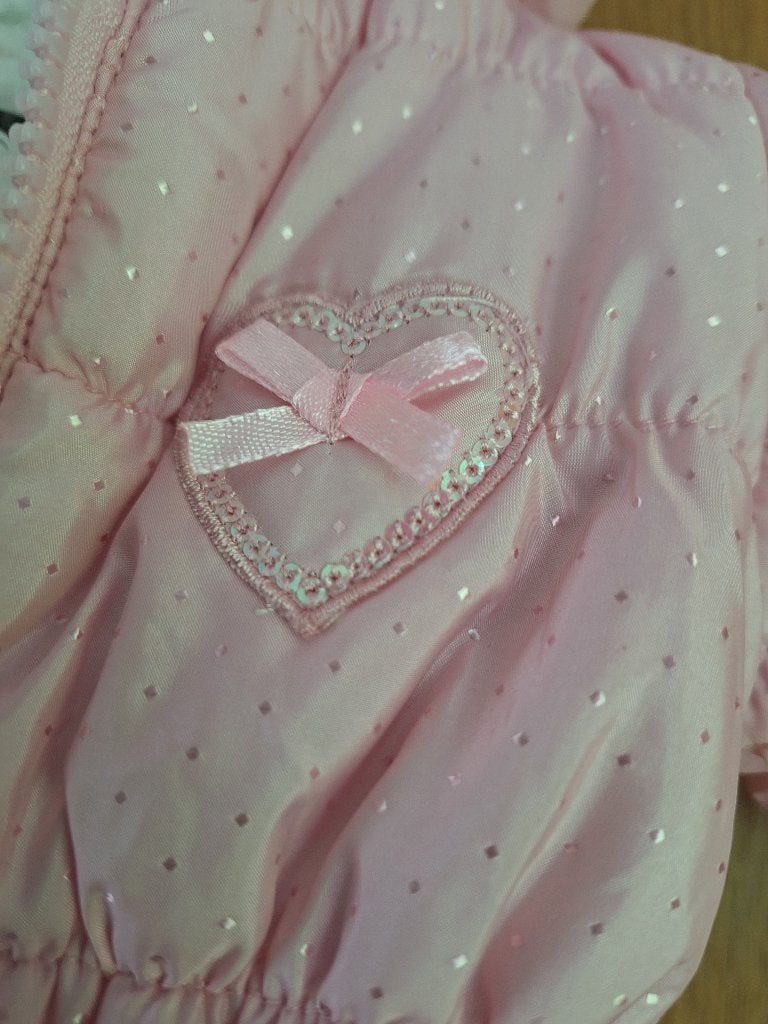 Manteau d’hiver bébé rose T 68 cm avec moufles assorties, Sans marque, Meisje, Ophalen of Verzenden, Zo goed als nieuw