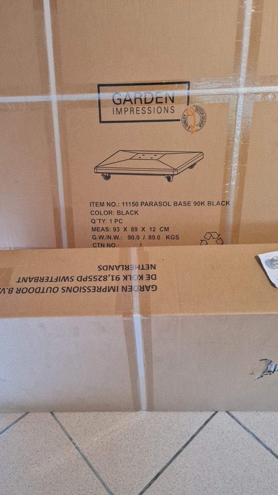 donkergrijze parasol met voet, Ophalen, Nieuw, Zweefparasol, Verstelbaar
