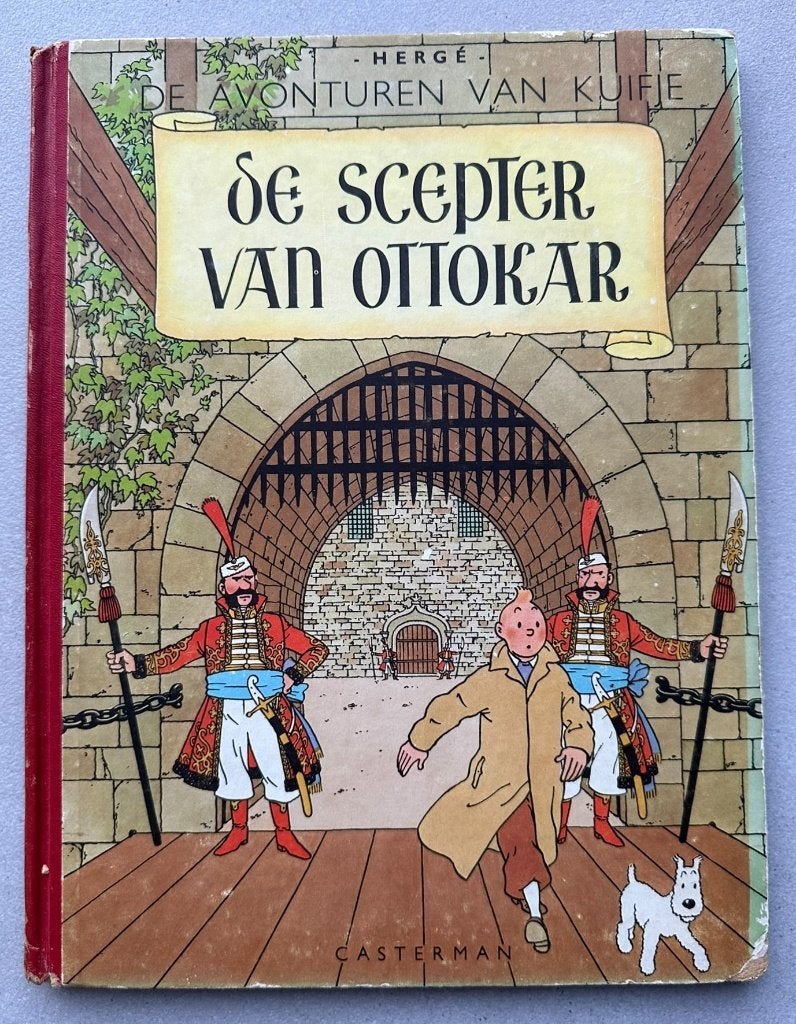 Kuifje, De scepter van Ottokar - Herdruk 1952, Gelezen, Eén stripboek, Ophalen of Verzenden, Hergé