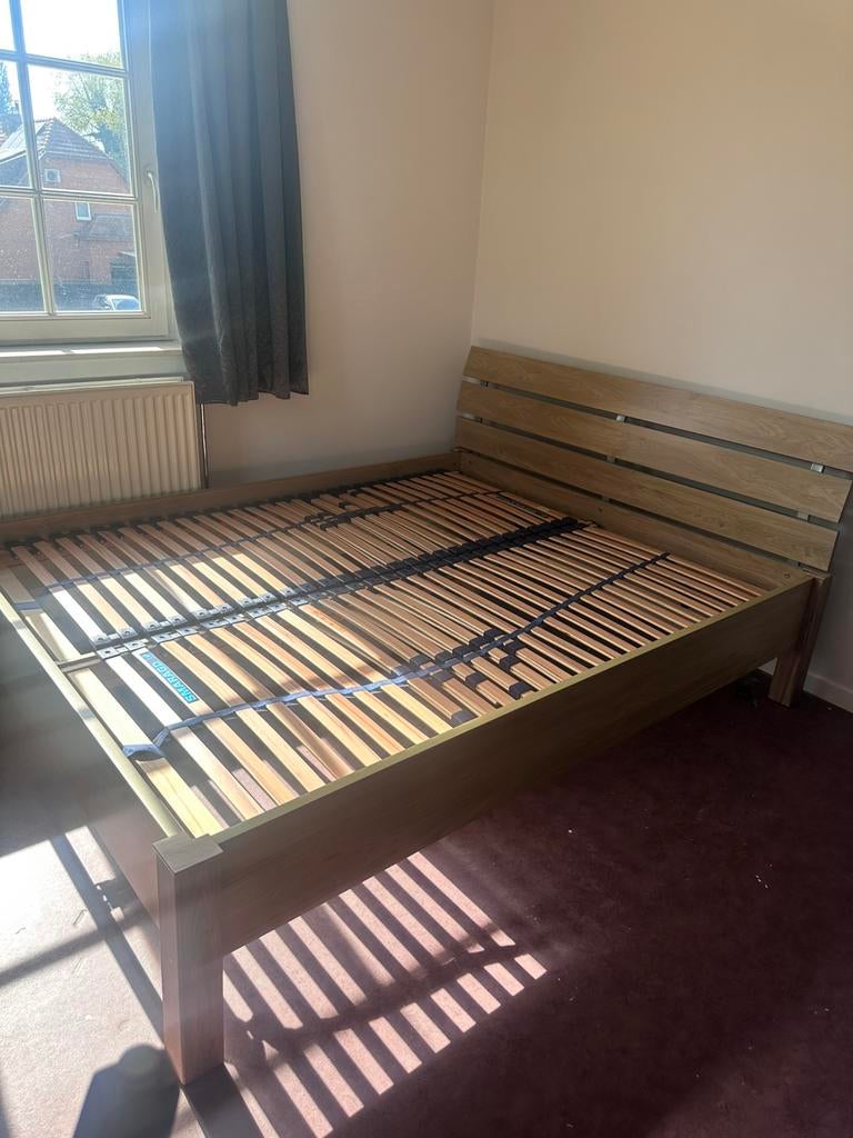 Bedframe 160 x 200 hout, Huis en Inrichting, Slaapkamer | Bedden, Ophalen, Gebruikt, Tweepersoons, 200 cm