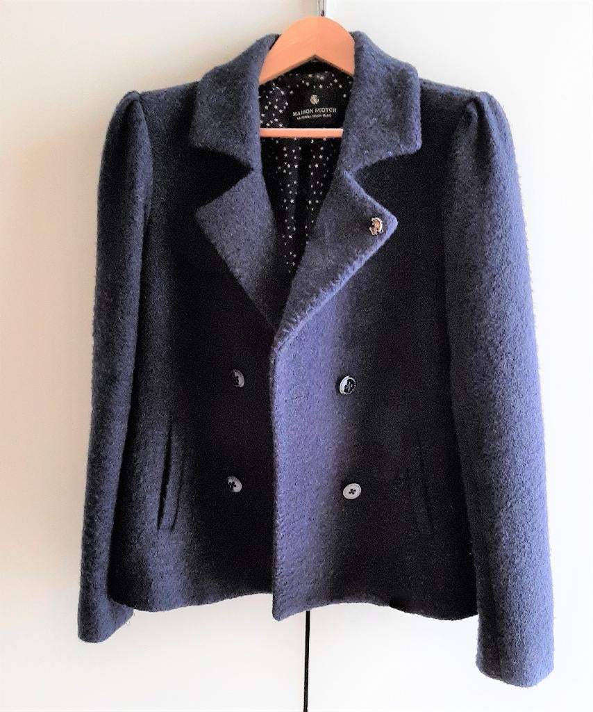 Te koop: Leuke winterjas van "Maison Scotch", 42., Kleding | Dames, Ophalen, Blauw, Maat 42/44 (L), "Maison Scotch"