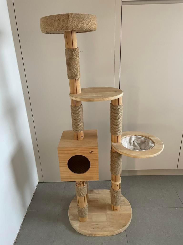 Houten katten krabpaal merk Voss.pet, Dieren en Toebehoren, Krabmeubelen, Ophalen, Gebruikt, Krabpaal