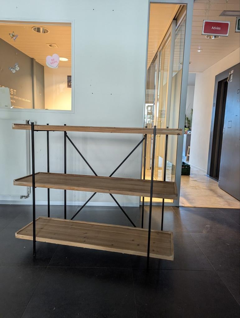 Industriële kast met 3 planken, Huis en Inrichting, Kasten | Vitrinekasten, Ophalen