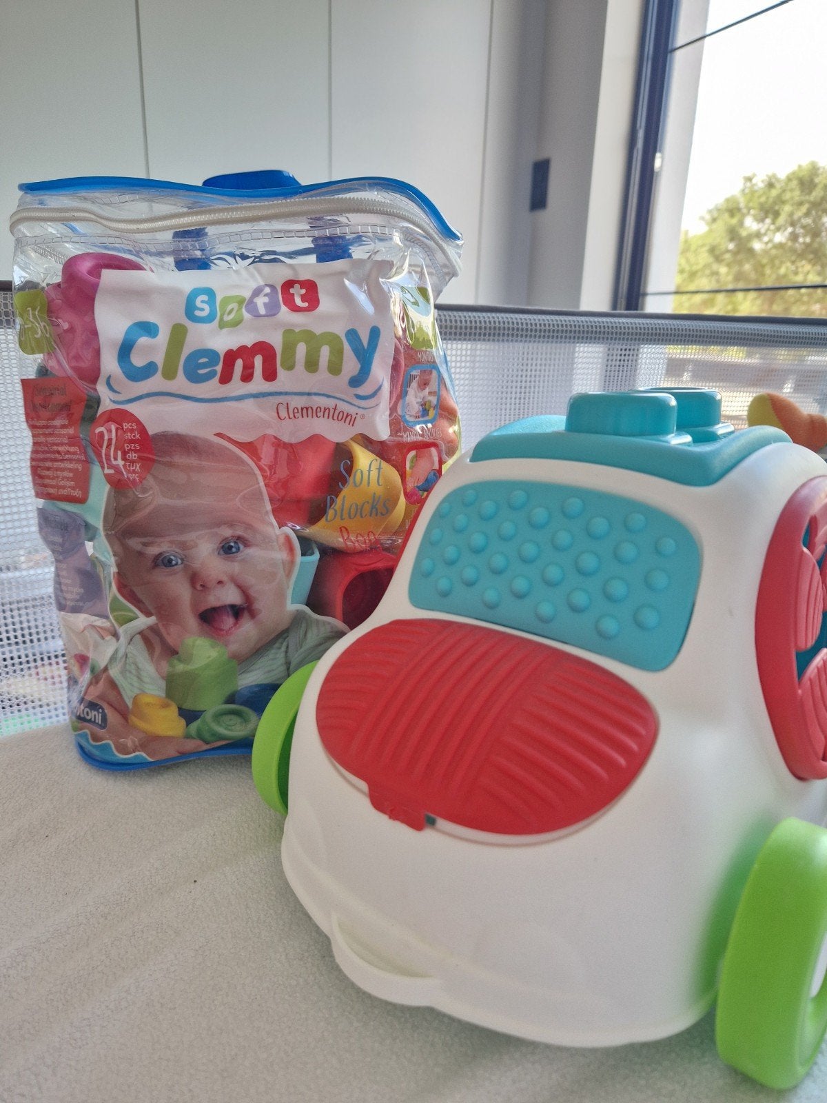 Clementoni Soft Blocks Bag + auto, Ophalen of Verzenden, Zo goed als nieuw, Overige merken