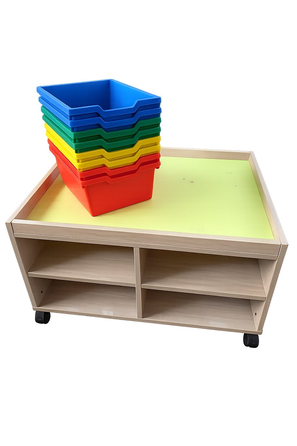 Ontdekbak op wieltjes incl gekleurde bakken, Kinderen en Baby's, Kinderkamer | Tafels en Stoelen, Ophalen, Zo goed als nieuw