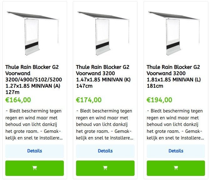 Thule Rainblockers G2 diverse maten vanaf 154 euro! Actie, Ophalen of Verzenden, Nieuw