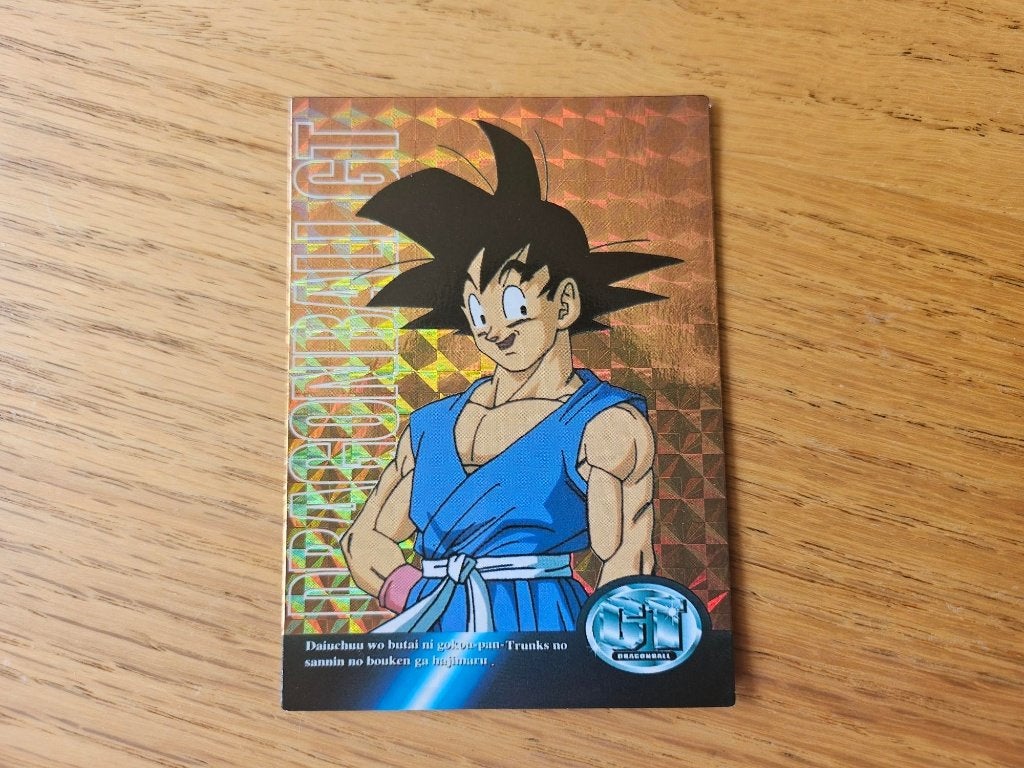 dragonball gt card glitter card Goku Adult Japanse, Ophalen of Verzenden, Nieuw, Losse kaart