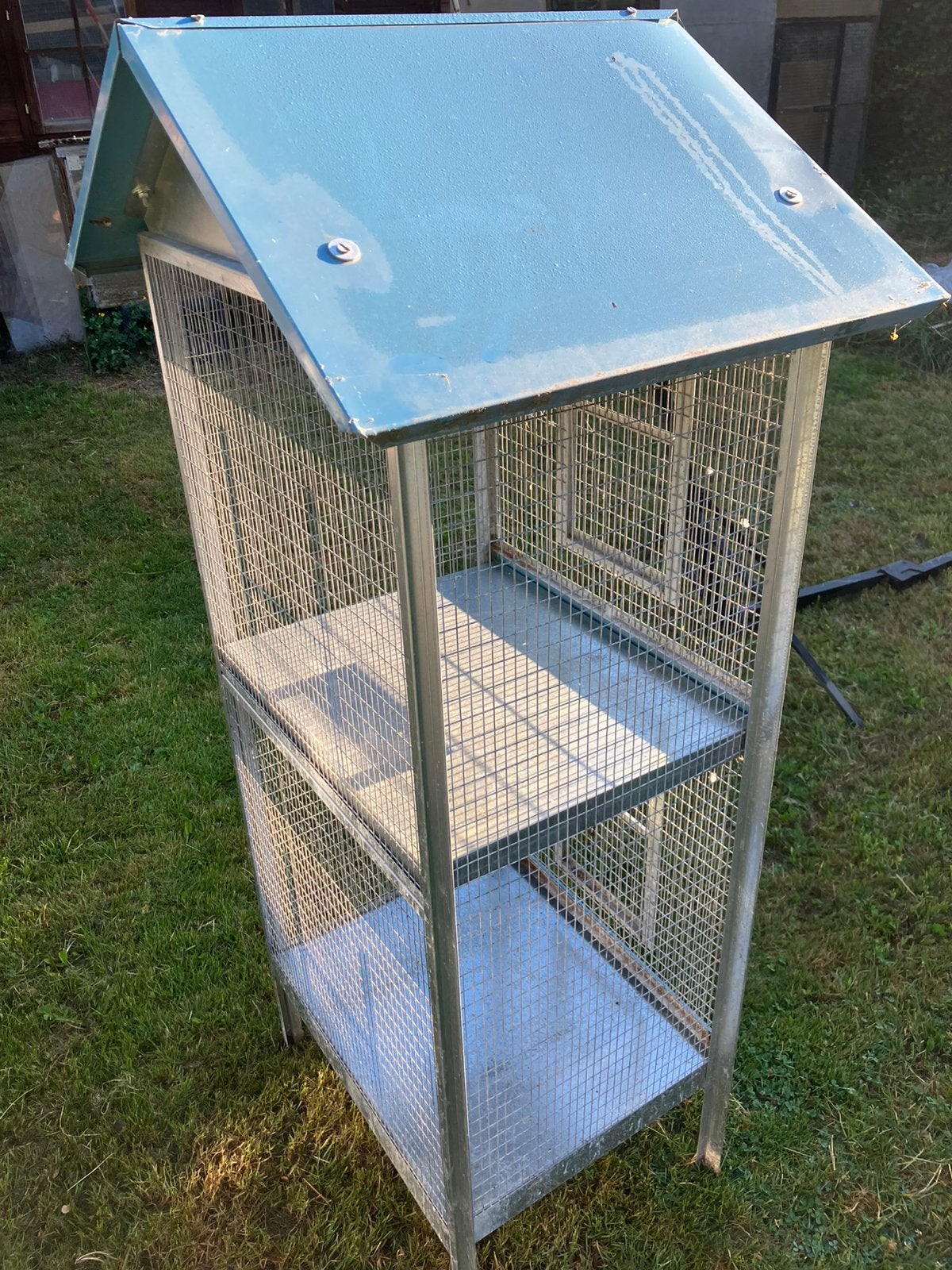 DUBBELE METALEN VOLIERE VOOR MEERDERE VOGELS NU 90 EURO, Ophalen, Zo goed als nieuw, Metaal, Vogelkooi