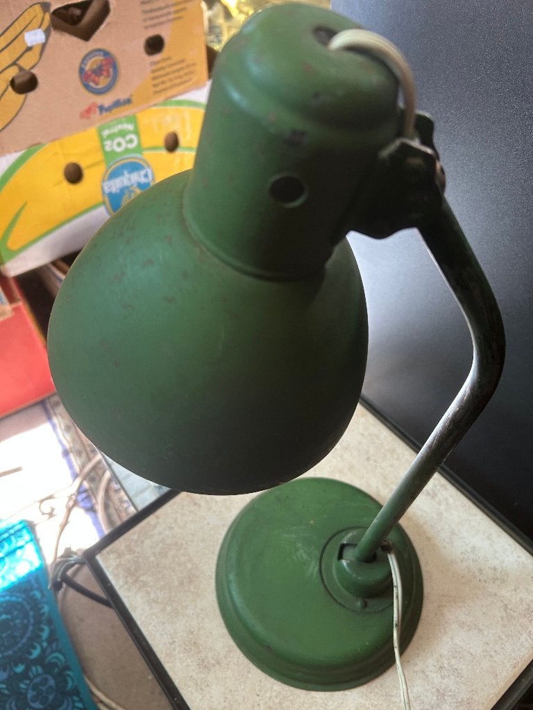Vintage industriële bureaulamp of werklamp, Huis en Inrichting, Lampen | Tafellampen, Ophalen, Bureaulamp, Metaal, Vintage