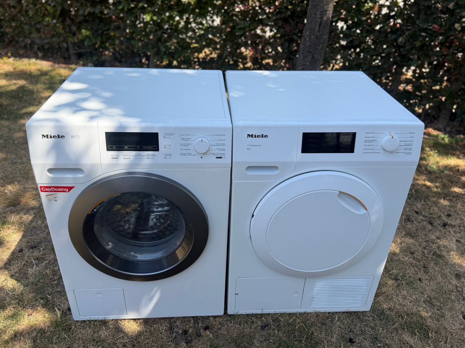 Wasmachine en droogkast Miele werken perfect beide A+++ 8kg, Ophalen, Zo goed als nieuw