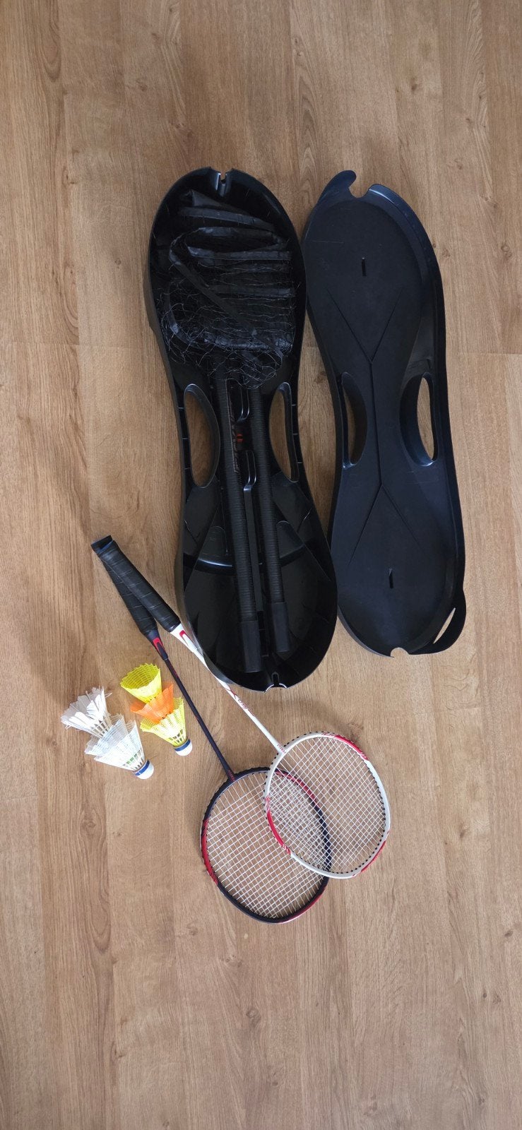 Set Badminton Decathlon filet + 2 raquettes + 5 volants, Enlèvement, Utilisé, Raquette(s)