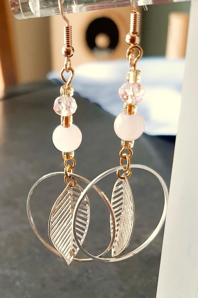 Te koop: Nieuw! Unieke, mooie roze oorbelletjes met ring., Bijoux, Sacs & Beauté, Boucles d'oreilles, Neuf, Rose, Enlèvement, Avec strass
