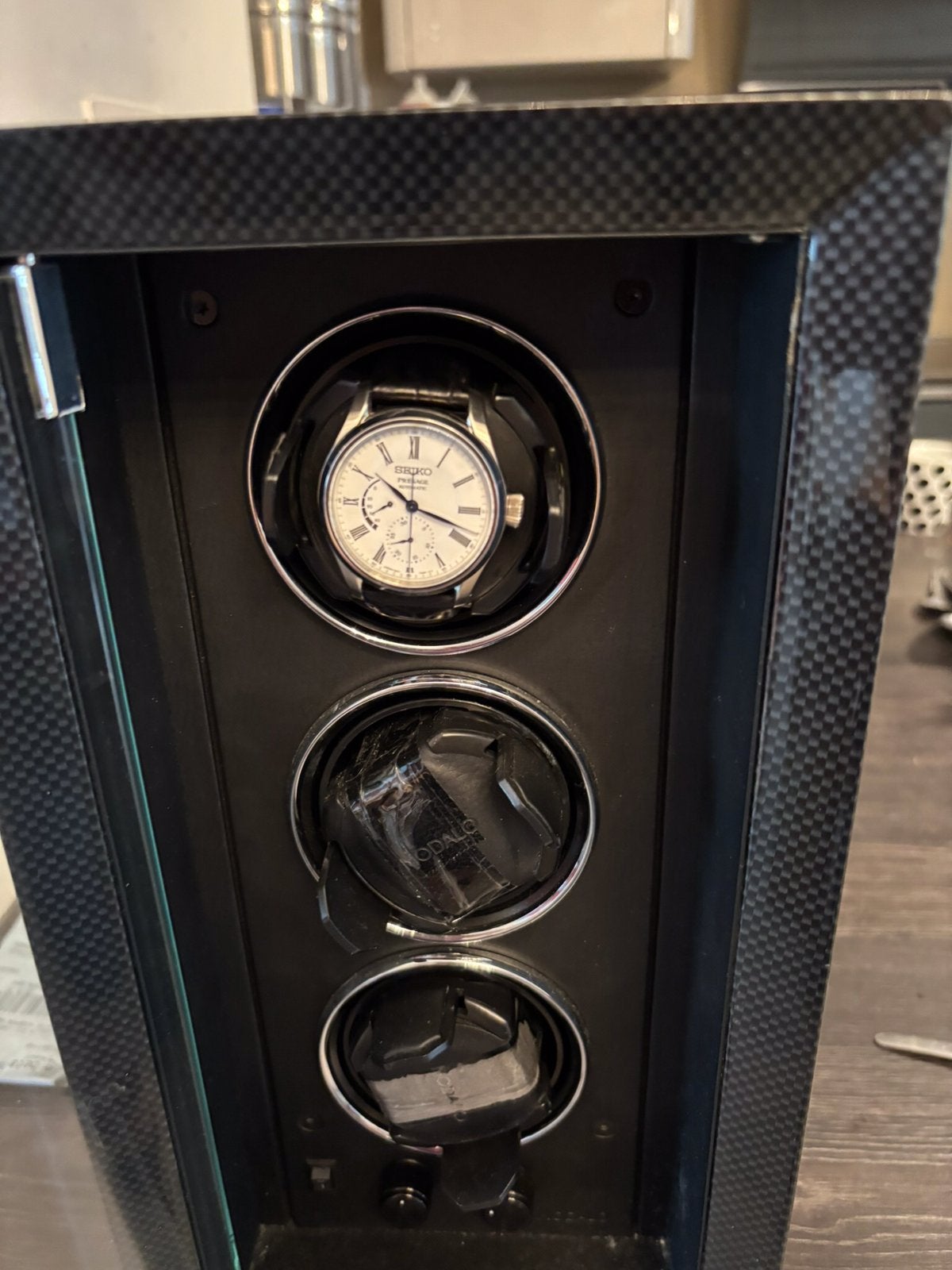 Watchwinder voor 3 uurwerken, Ophalen, Zo goed als nieuw