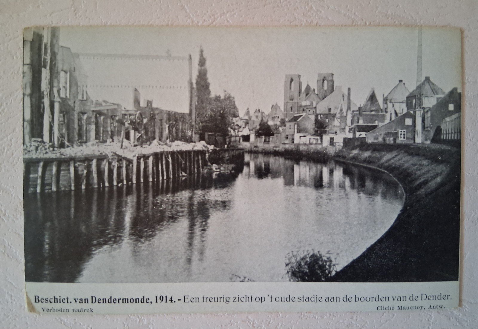 vintage Postkaart vernieling aan de dender te Dendermonde, Verzamelen, Ophalen of Verzenden