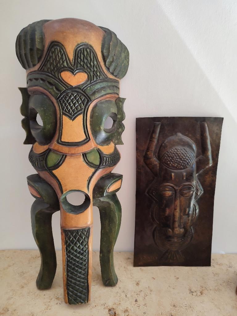 Grand masque du Swaziland, sculpté à la main, Antiquités & Art, Art | Art non-occidental, Afrique, Enlèvement ou Envoi, À accrocher