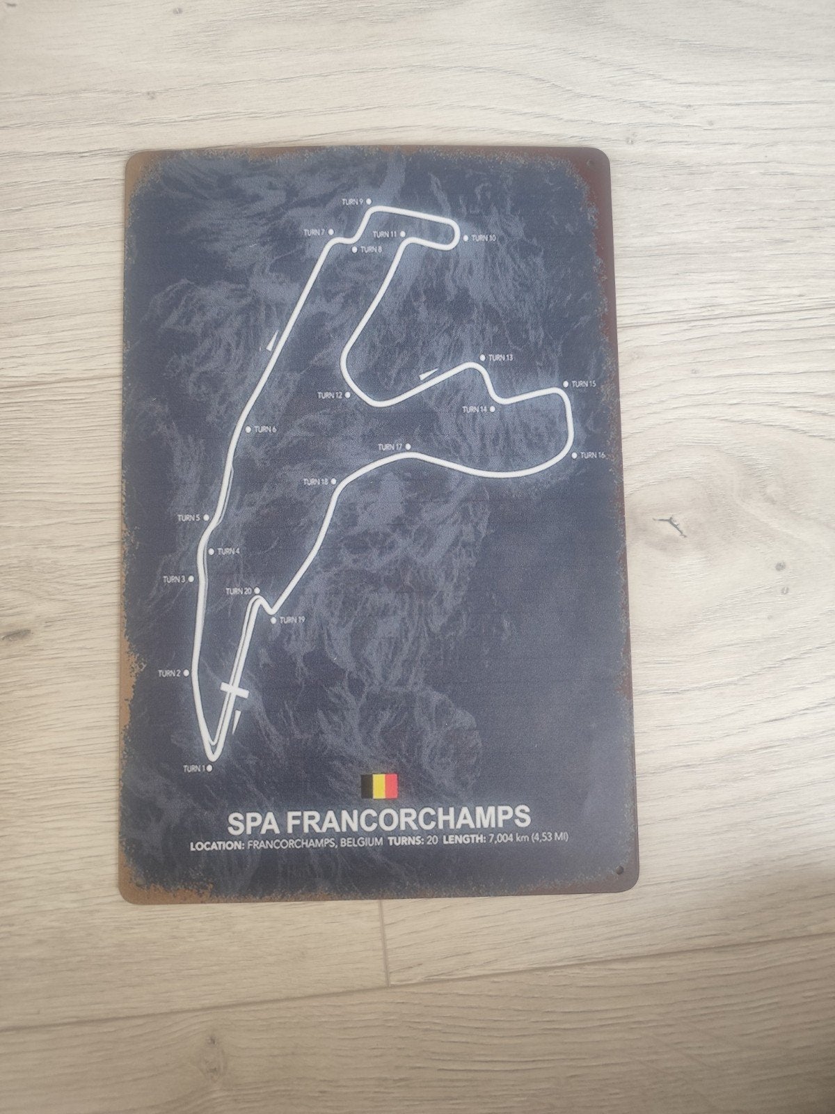 Plaque métallique Circuit de Spa Francorchamps. Grand prix ?, Enlèvement ou Envoi