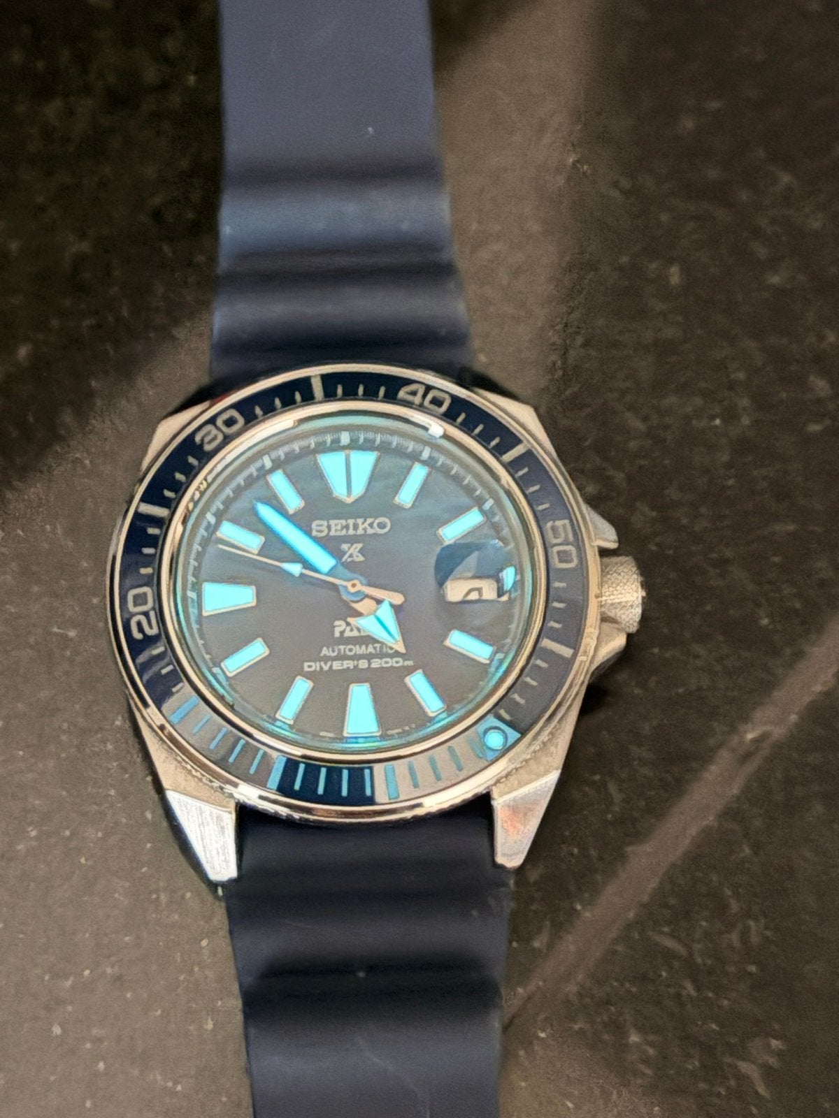 Seiko Prospex King Samurai bleu graphite, Bijoux, Sacs & Beauté, Enlèvement, Comme neuf, Acier, Seiko